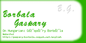 borbala gaspary business card